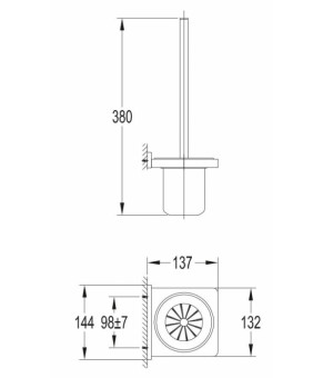 Ершик для унитаза Omnires Darling nickel (DA70620NI)