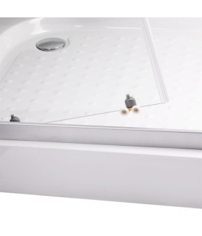 Набор Lidz душевая кабина Wiezak SC90x90.SAT.LOW.L, стекло Linie 4 мм + поддон Mazur