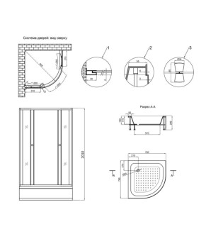 Набор Lidz душевая кабина Wieza SC80x80.SAT.HIGH.L, стекло Linie 4 мм + поддон с панелью Kupala