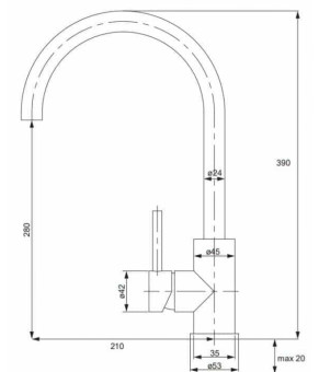 Смеситель для кухни Omnires Albany инокс (AB1450IN)