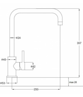 Смеситель для кухни Omnires Albany инокс (AB1451IN)