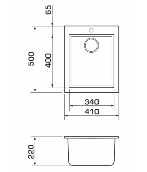 Кухонная мойка GRANADO Cadiz Gris 410х500х220 (2308)
