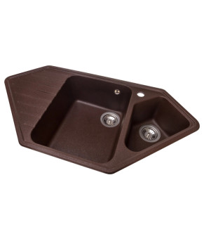 Кухонная мойка GRANADO Ibiza Marron трапециевидная, две чаши, Nanogranite (6810990000)