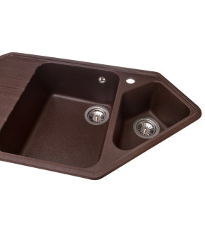 Кухонная мойка GRANADO Ibiza Marron трапециевидная, две чаши, Nanogranite (6810990000)