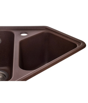 Кухонная мойка GRANADO Ibiza Marron трапециевидная, две чаши, Nanogranite (6810990000)