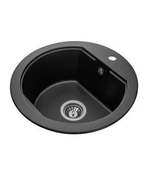 Кухонная мойка GRANADO Lugo Black shine круглая (Артикул: 2801)