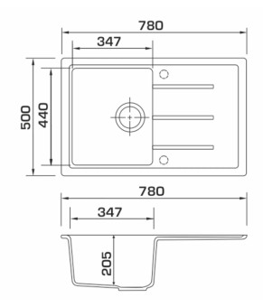 Кухонная мойка GRANADO Toledo Ivory 777x494x205 мм (2104)