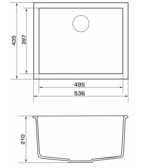 Мойка кухонная GRANADO Under top Max Gris 495x397x210 (3008)