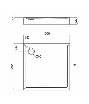 Душевой поддон Qtap Tern 301112 100x100x12 см + сифон (SD00046989)