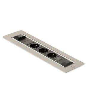 Вращающийся блок ASA Versaturn 3х220В + USB тип А + С нержавеющая сталь 060.24F.00033