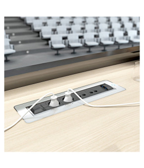 Вращающийся блок ASA Versaturn 3х220В + USB тип А + С нержавеющая сталь 060.24F.00033