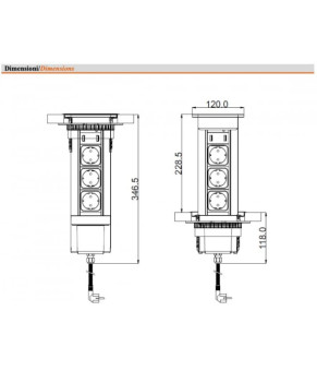 Выдвижной розеточный блок ASA Versalux 060.13F.00002