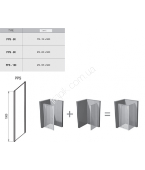 Стенка для душевой кабины Ravak Pivot PPS-90 белый Transparent 90G70100Z1