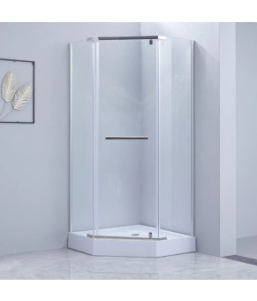 Набор Lidz душевая кабина Dozorca SC90x90.CRM.LOW.TR, стекло прозрачное 6 мм + поддон Diament