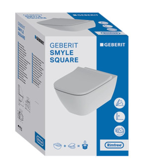 Унитаз Geberit Smyle Square 500.683.00.2 Rimfree с сидением