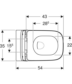 Унитаз Geberit Smyle Square 500.683.00.2 Rimfree с сидением