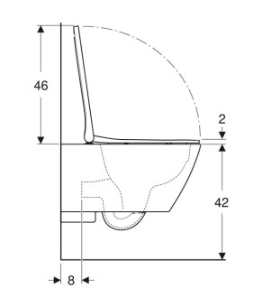 Унитаз Geberit Smyle Square 500.683.00.2 Rimfree с сидением