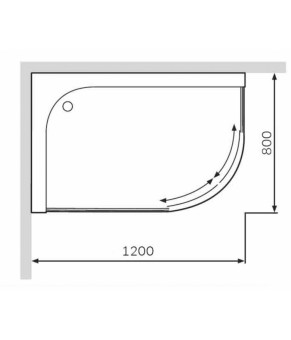 Поддон для душевого уголка левосторонний, 120х80 см AM.PM Bliss L W56T-302L120W