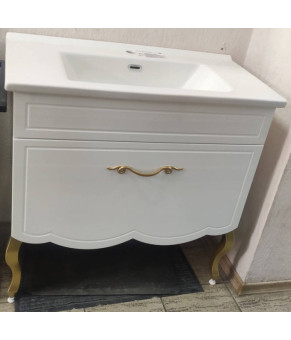 Тумба с Умывальником Veronis Sofya 100 White-Silver VE-TSOFYAW100