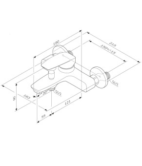 Смеситель для ванны AM.PM Tender F45E10000
