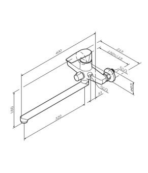 Смеситель для ванны с длинным изливом AM.PM Gem F90E90000