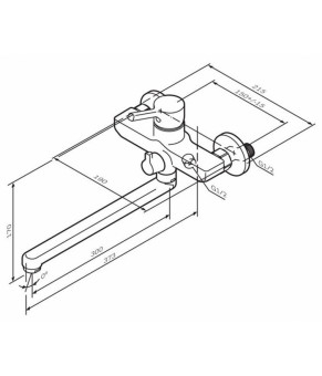 Смеситель для ванны с длинным изливом AM.PM X-Joy S F85B90000
