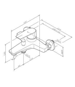 Смеситель для ванны, черный AM.PM Gem F90E10022