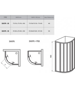 Душевой уголок Ravak Supernova SKKP6-80 3204010011
