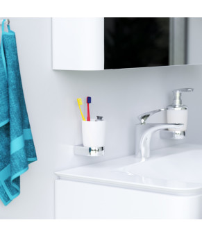 Стеклянный стакан с настенным держателем AM.PM Sensation A3034300