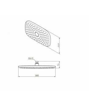 Верхний душ 380*215 мм AM.PM Sensation F0530000