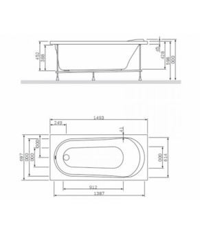 Ванна акриловая Joy 150х70 см AM.PM Joy W95A-150-070W-A
