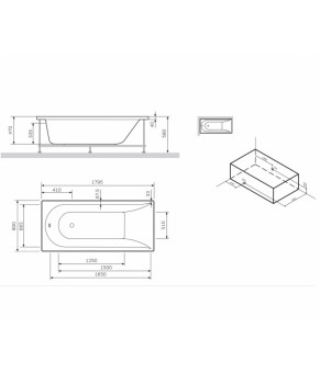 Ванна акриловая 180х80 см AM.PM Inspire 2.0 W52A-180-080W-A