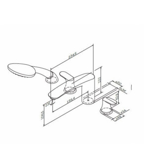 Смеситель на борт ванны, 4х секционный AM.PM Like F8001300