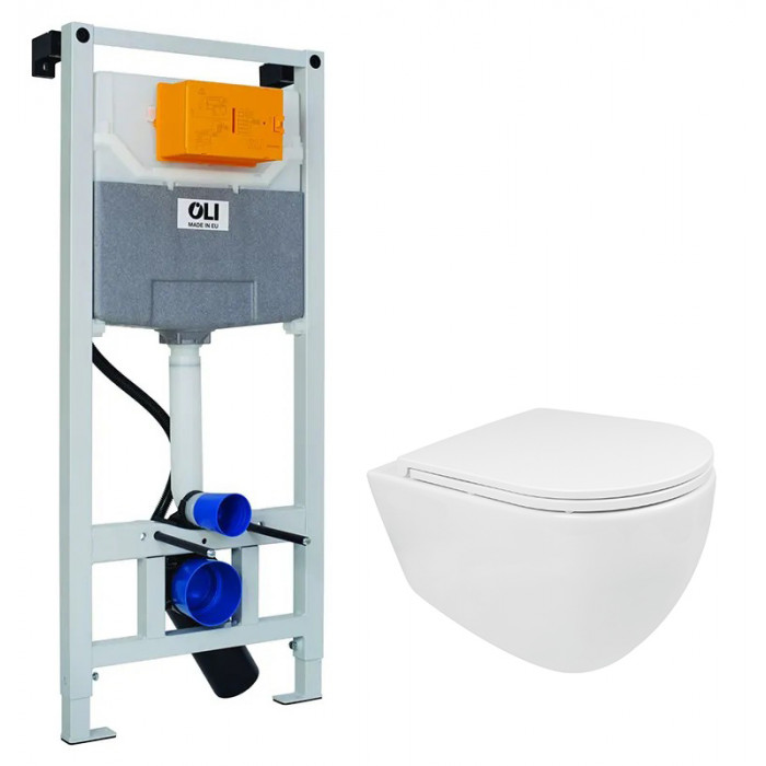 Унітаз Isvea Infinity White, сидіння F50 + інсталяція Oli Olipure 30x20 (10NF02001+40KF0200I-S+880780/152972)