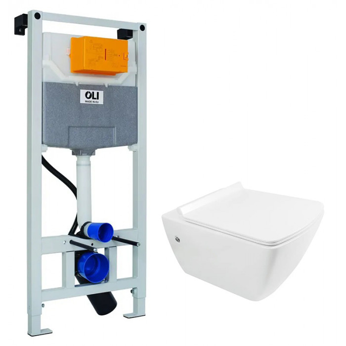 Унітаз Isvea Purita cleanWash підвісний, сидіння S40+ інсталяція Oli Olipure 30x20 (10PL02007+40S40200I+880780/152972)