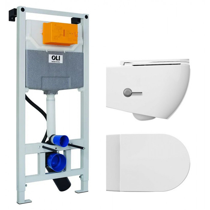 Унітаз Isvea з функцією біде Infinity Wall Hung WC, сидіння S50 + інсталяція Oli Olip (10NFS1001I+40KF0200I-S+880780/152972)