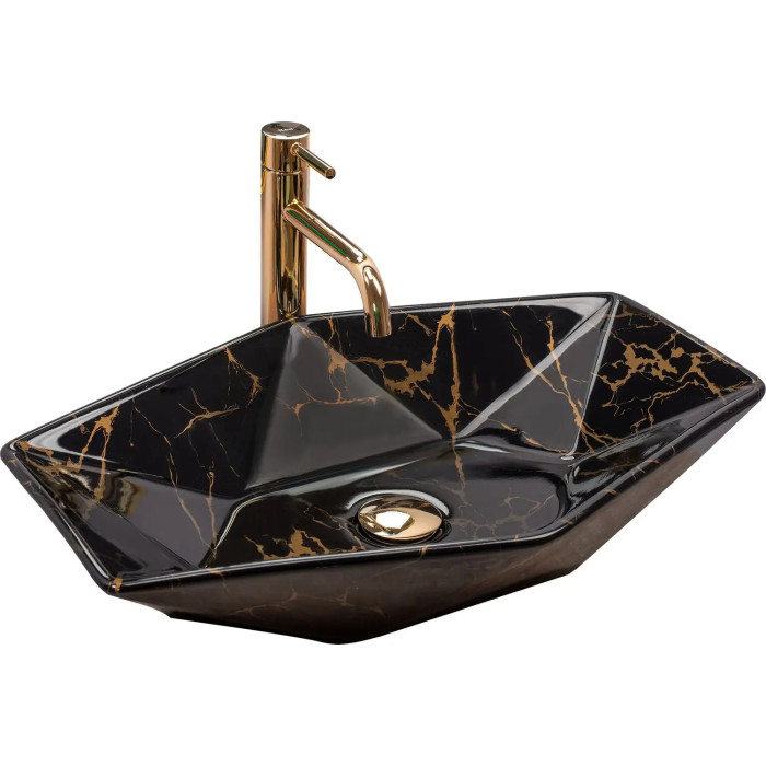 Раковина Rea Vegas Black Marble Shiny REA-U5603