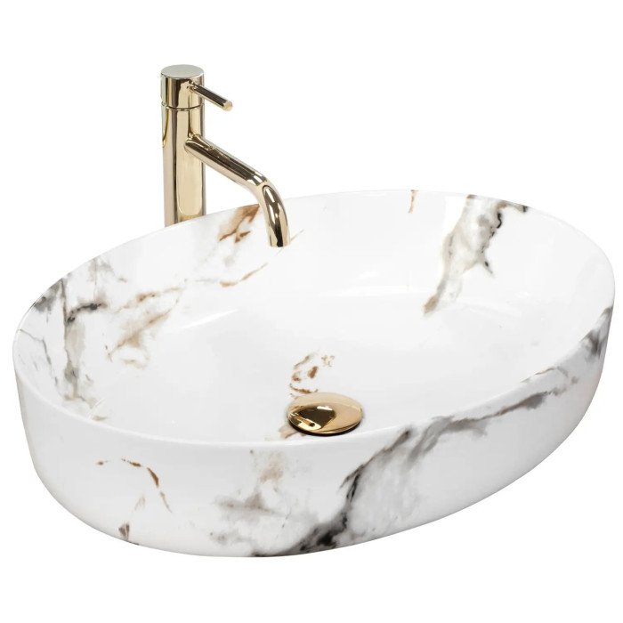Раковина Rea Queen carrara shiny REA-U1232