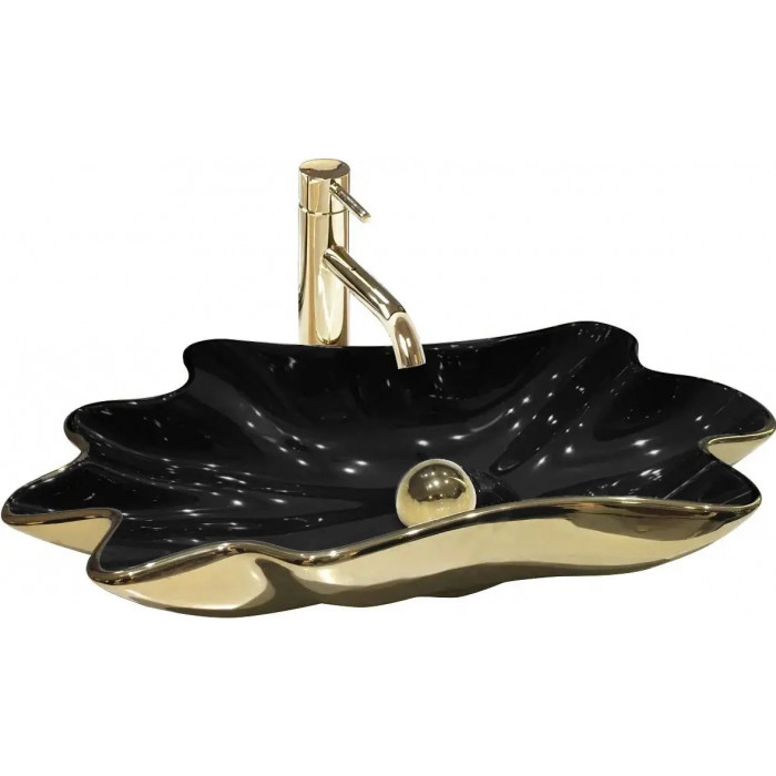 Раковина Rea Infinity black/gold REA-U3402