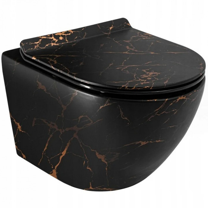Унитаз Rea Carlos Black Marble Shiny REA-C8000