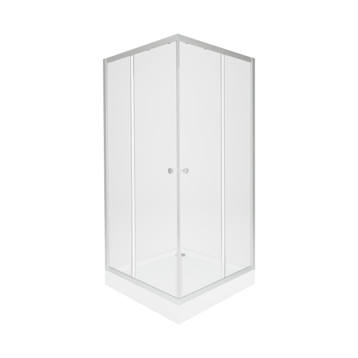 Набор Qtap душевая кабина Presto New CRM1088SC5 Clear 2020х800х800 мм + поддон Tern 308812C 80x80x12 см с сифоном