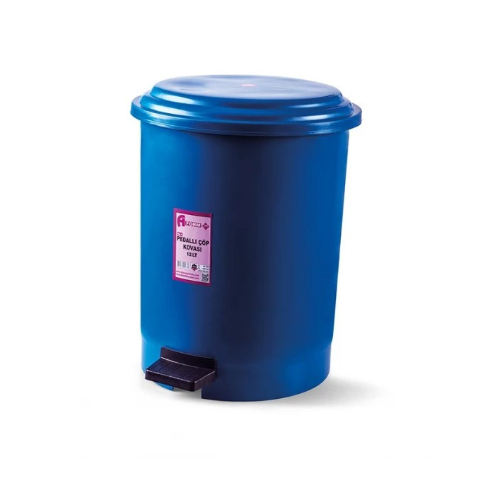 Кошик для сміття з педаллю синій пластик 12л Afacan plastik PK-12 107