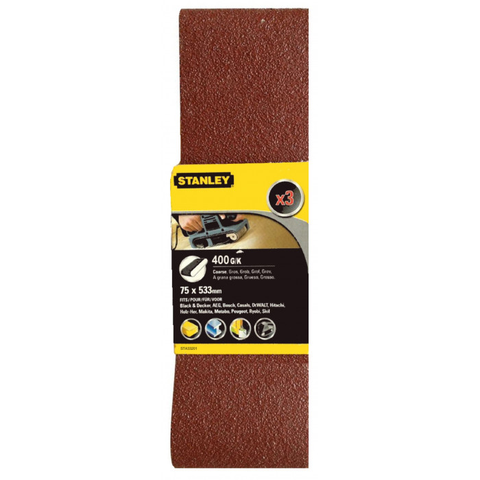 Стрічка шліфувальна Stanley 75х533 мм P400 3 шт STA33201-XJ