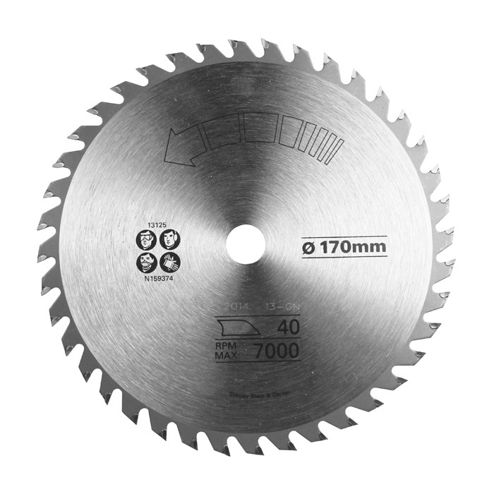 Диск пильний по дереву Stanley 170х16 мм 40 зубців STA13125-XJ