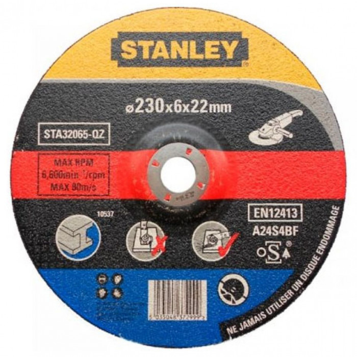 Коло шліфувальне по металу Stanley 230х6.0х22 мм STA32065-QZ