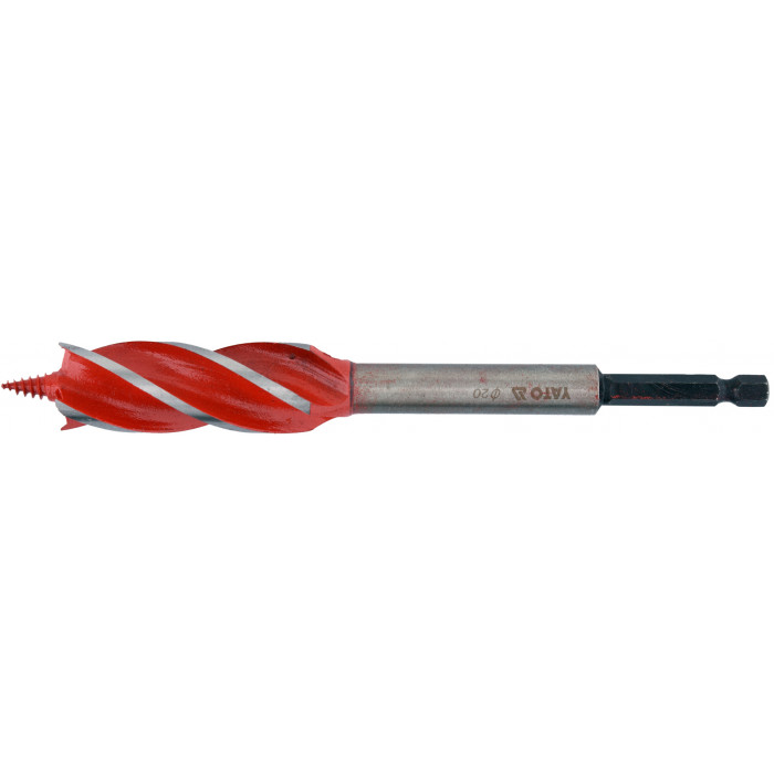 Сверло по дереву Yato 20х165 мм HEX-1/4" HRC 40-45 с 4 режущими кромкам YT-44685