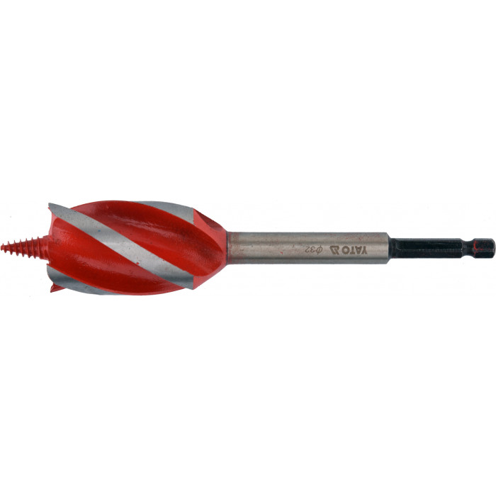 Сверло по дереву Yato 32х165 мм HEX-1/4" HRC 40-45 с 4 режущими кромкам YT-44690