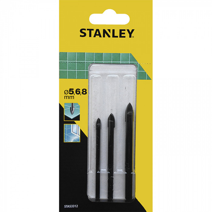 Набор сверл по керамической плитке Stanley 5-8 мм 3 шт STA53312-QZ