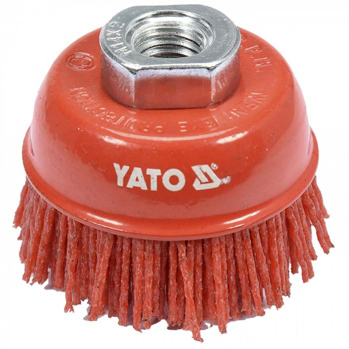 Щітка чашка зачистна з нейлону для ушм Yato ø65 мм 12200 об/хв М14 YT-47785
