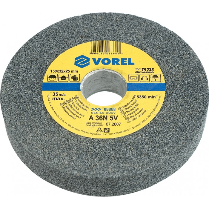 Коло для точила дрібнозернисте Vorel 150х32х25 мм 08869